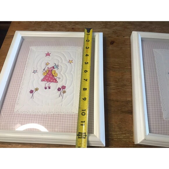 Laura Ashley Quilted Fairy Framed Pictures Set of Two Child's Room Decor - Picture 7 of 9